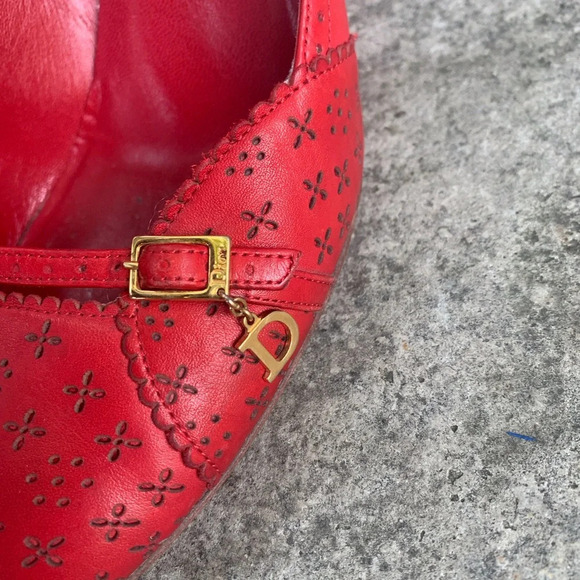 Christian Dior Red Cannage Leather Cut out Heeled Pumps, size  39 - Picture 10 of 15